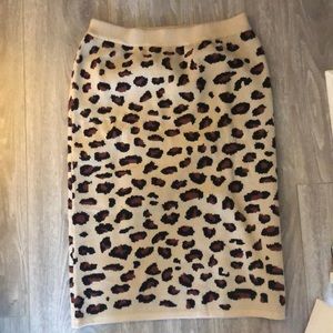 Cheetah Print Midi Skirt